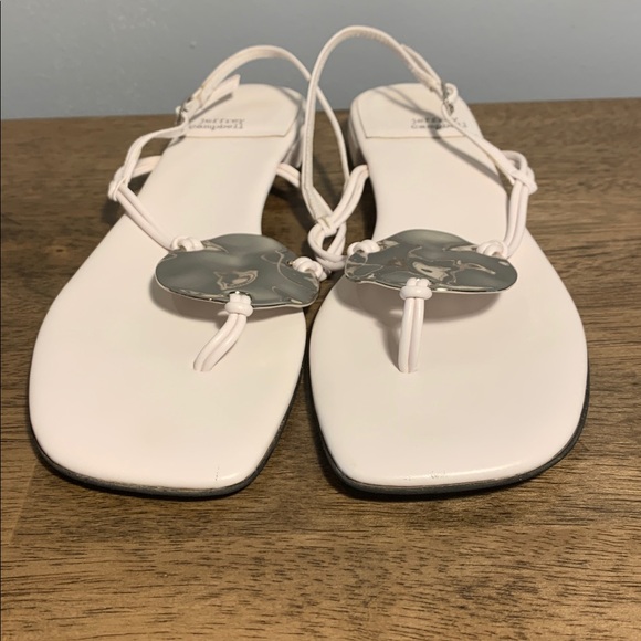 Jeffrey Campbell EUC Chance White Sz 8 Slingback Sandal Adjustable Strap Thong - Picture 9 of 12